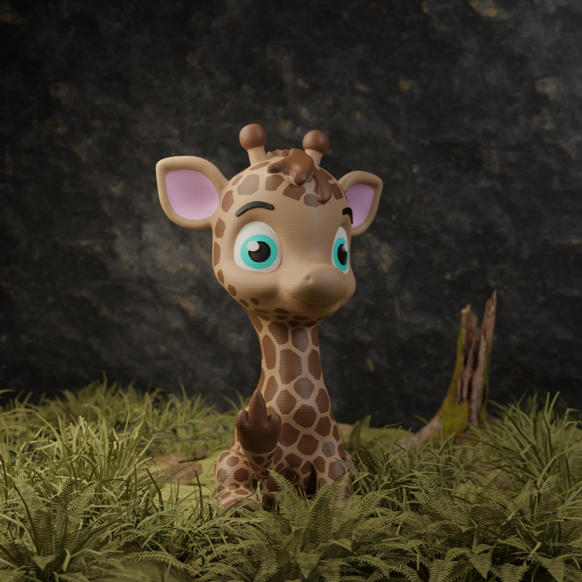 Baby Giraffe Flipping the Middle Finger