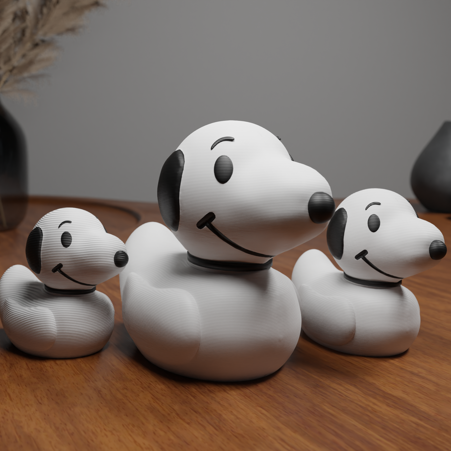 Small bulldog duck figurine displayed on a shelf, cute miniature animal decoration and funny bulldog duck gift for home interior display