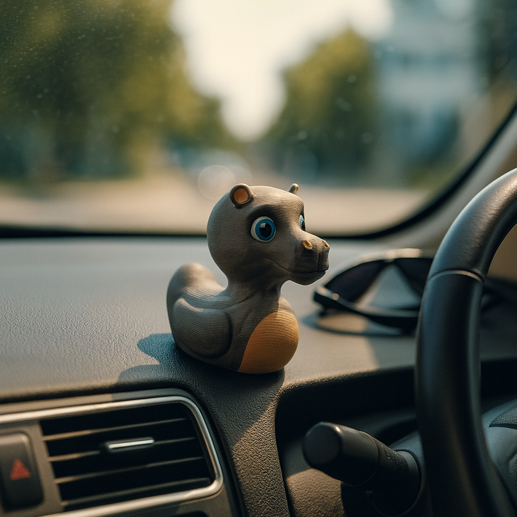 Funny Hippo Duck figurine for car dashboard, animal-themed miniature decoration and unique duck gift for car or vehicle interior