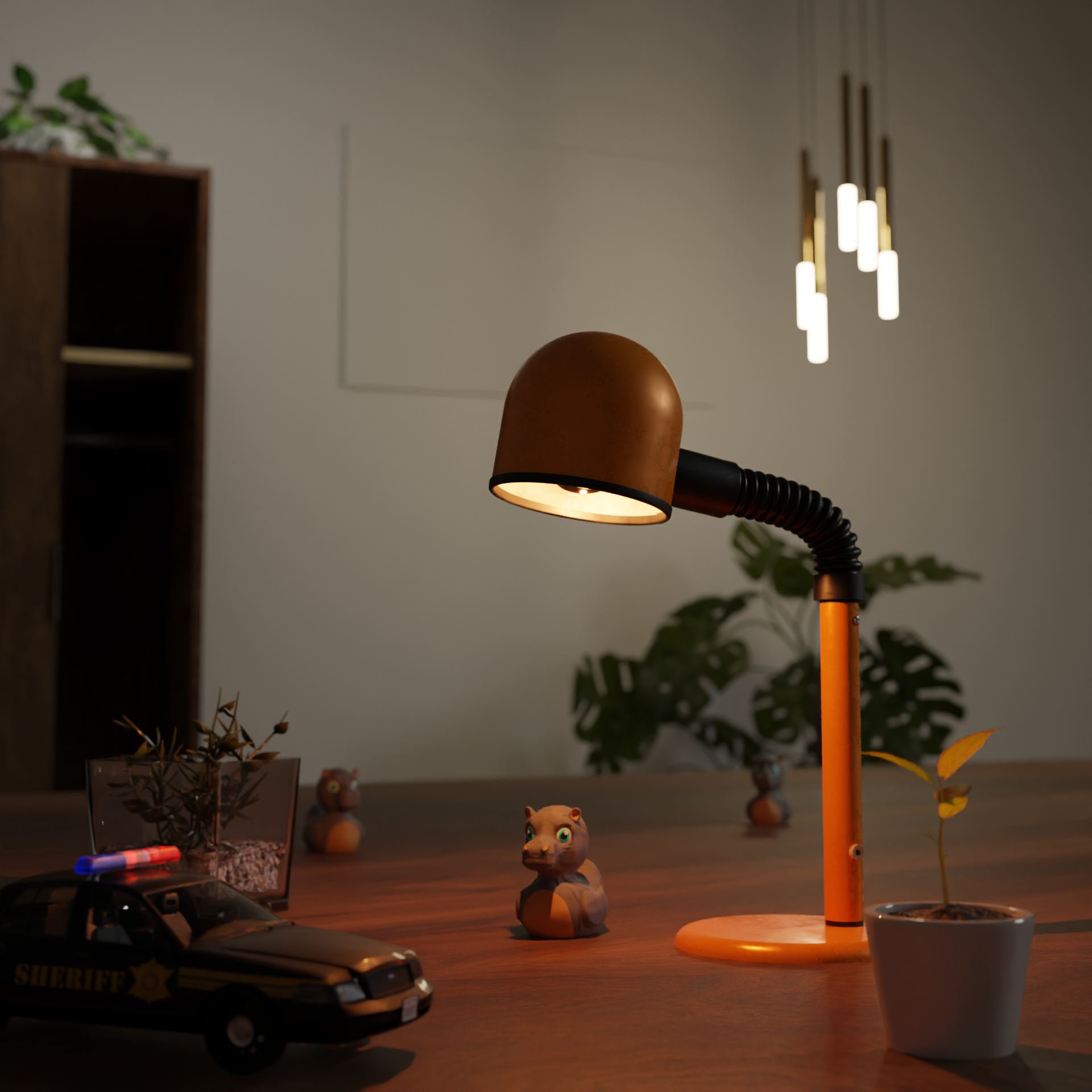 Small Hippo Duck figurine displayed on a shelf, cute animal-themed miniature decoration and funny Hippo Duck gift for home interior display