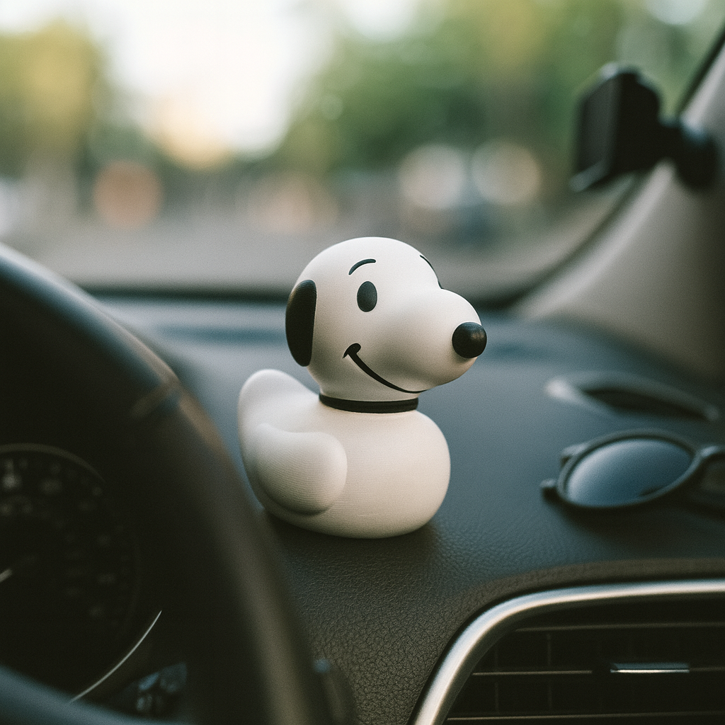 Funny Snoopy Duck figurine for car dashboard, cute miniature decoration and unique duck gift for car or vehicle interior