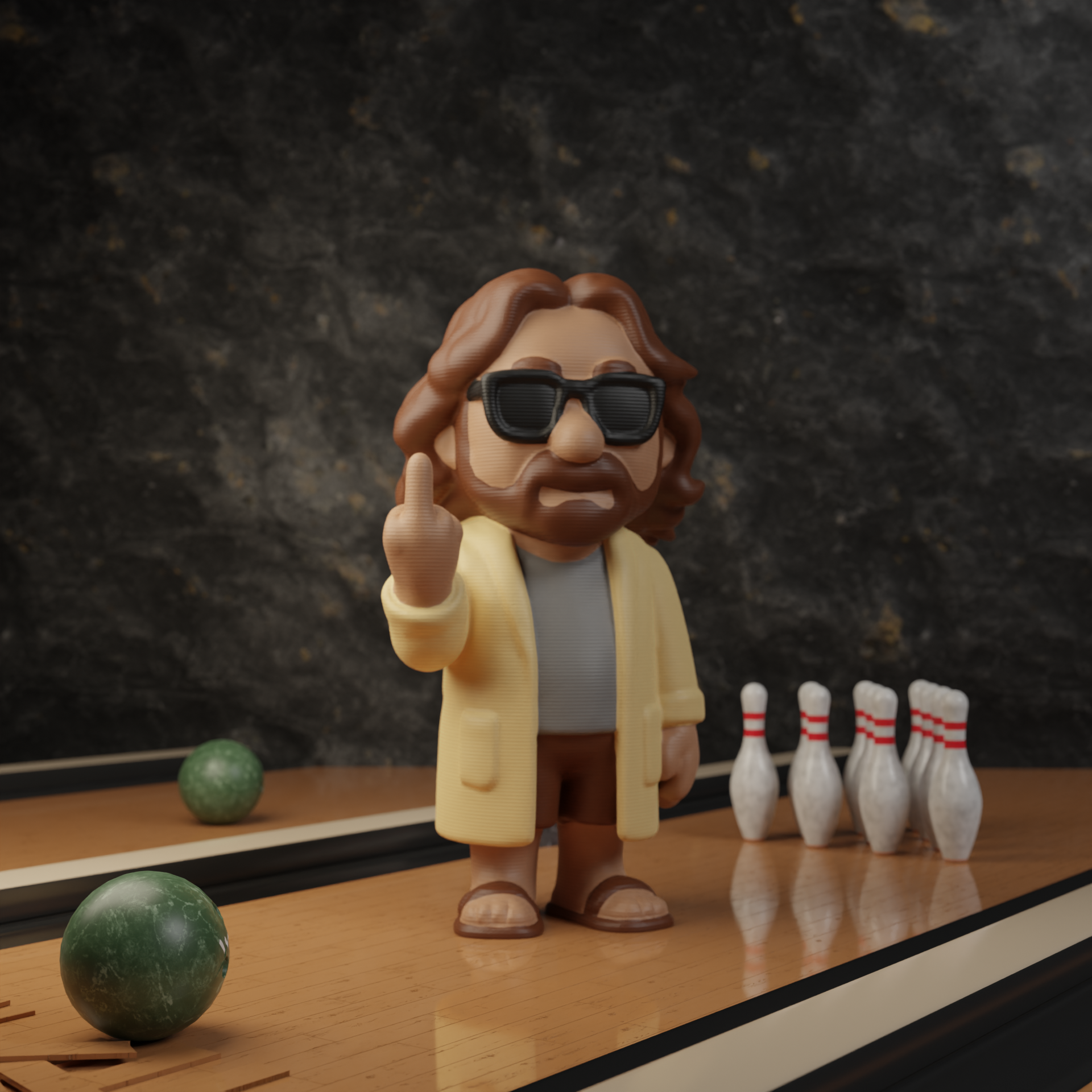 Small The Dude figurine in a garden, miniature funny decoration and collectible gift for cult movie lovers and outdoor decor