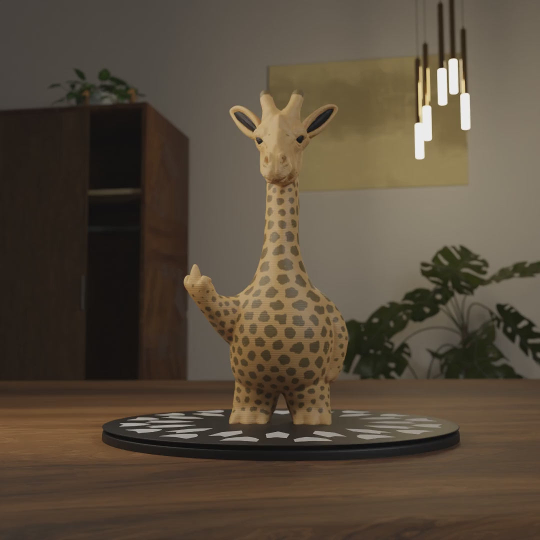 Giraffe flipping the middle finger