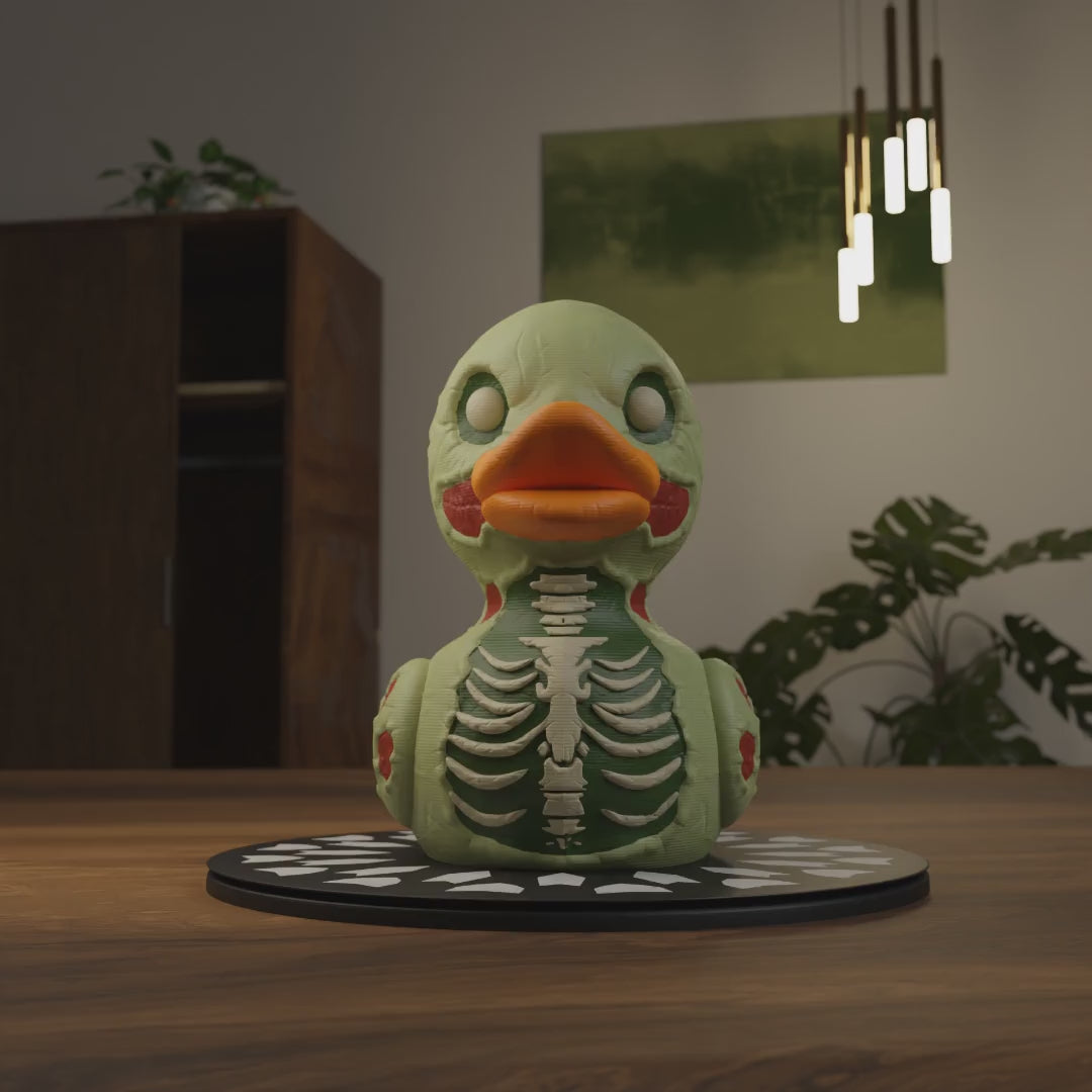 Funny Zombie Duck figurine for car dashboard, spooky miniature decoration and unique duck gift for car or vehicle interior