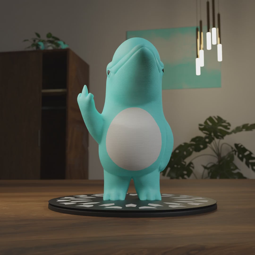 Small dolphin figurine displayed on a shelf, cute miniature sea life decoration and funny dolphin gift for home interior display