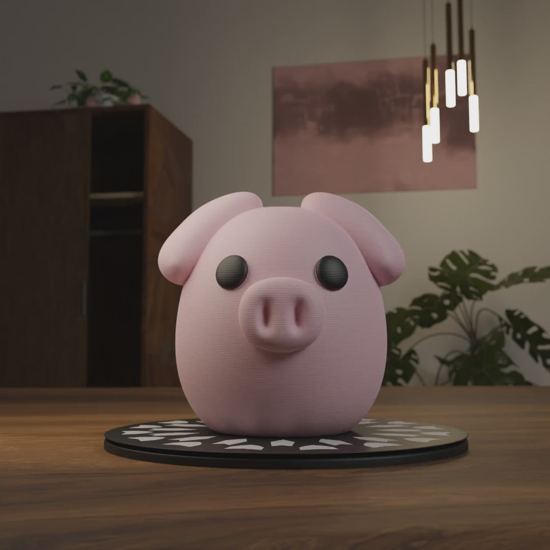 Small pig figurine displayed on a shelf, cute miniature farm animal decoration and funny pig gift for home interior display