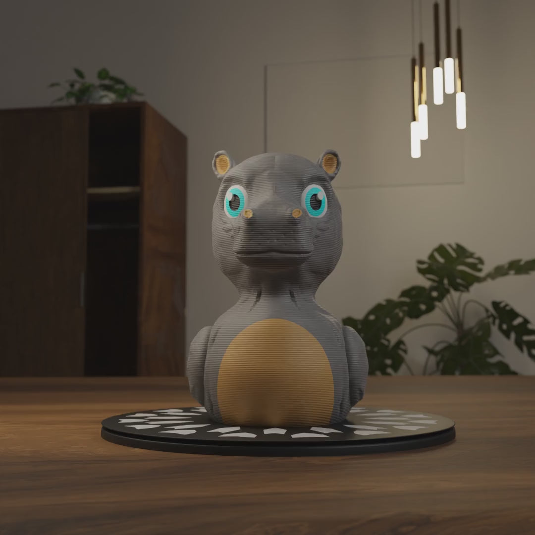 Funny Hippo Duck figurine for car dashboard, animal-themed miniature decoration and unique duck gift for car or vehicle interior