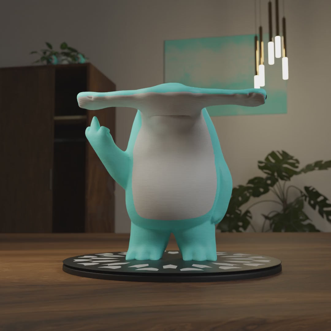 Small Hammerhead Shark figurine displayed on a shelf, cute miniature sea animal decoration and funny shark gift for home interior display