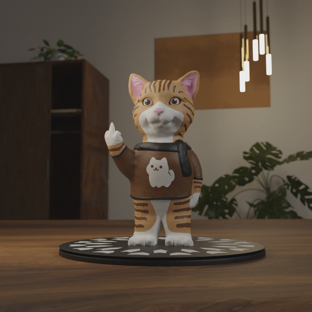 Small cat figurine displayed on a shelf, cute miniature pet decoration and funny cat gift for home interior display
